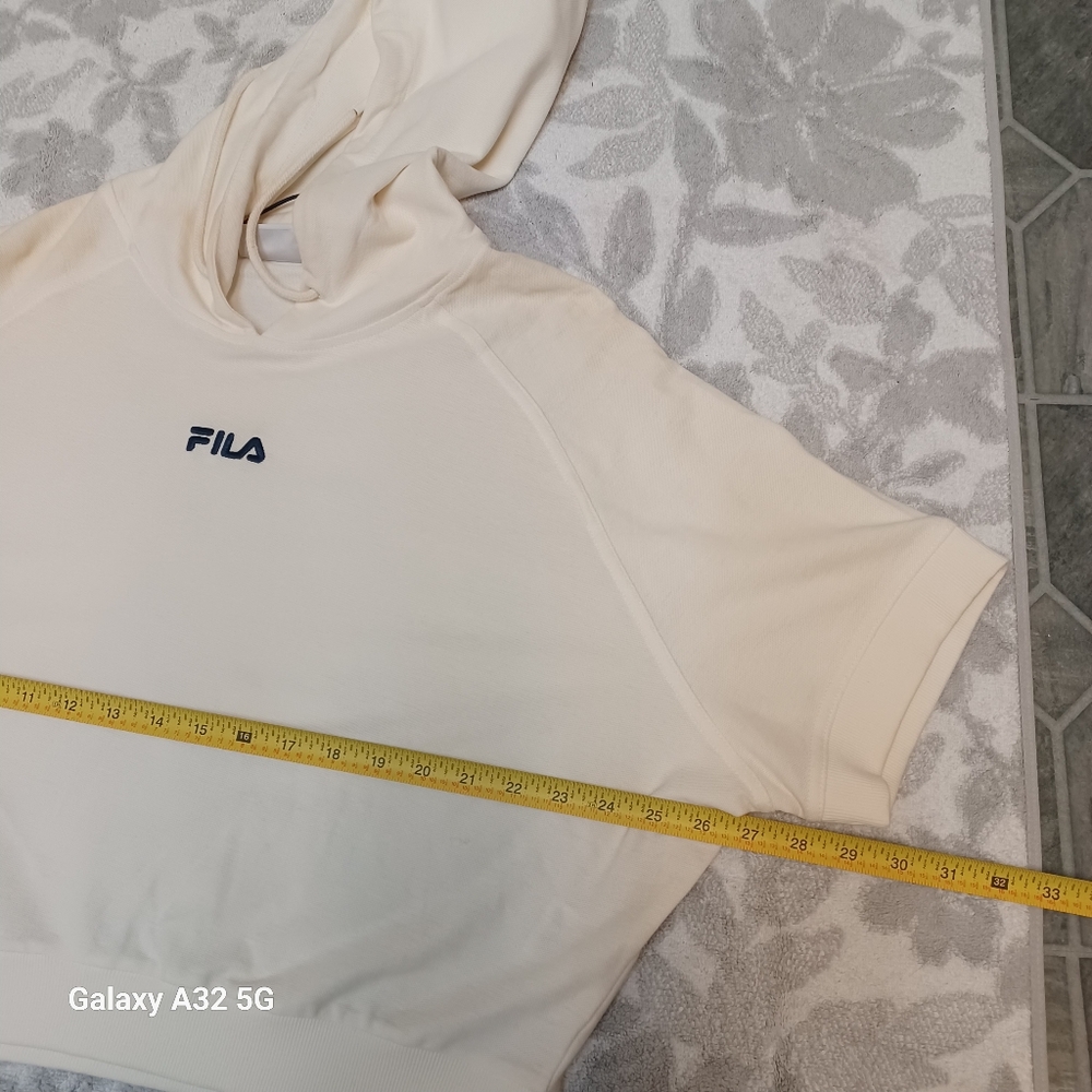Fila Off-Cream  Cropped Hoodie Size S - Picture 12 of 13